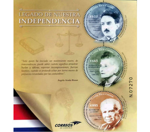 Legacy of Our Independence : Famous Costa Ricans - Central America / Costa Rica 2020