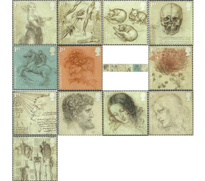 Leonardo Da Vinci Sketchwork - United Kingdom / Northern Ireland Regional Issues 2019 Set