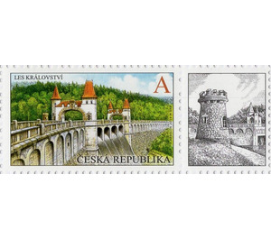 Les Království Dam (with decorative tab from Booklet) - Czech Republic (Czechia) 2019
