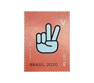 Letter V in Brazilian Sign Language - Brazil 2020 - 2.05