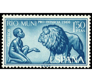 Lion (Panthera leo), Boy - Central Africa / Equatorial Guinea  / Rio Muni 1966 - 1.50