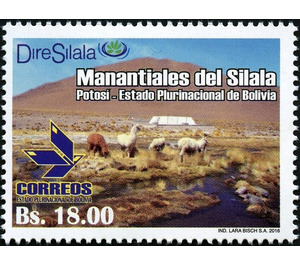 Llamas at a source - South America / Bolivia 2016 - 18