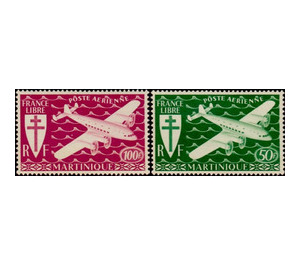 London Air Mail Issue - Caribbean / Martinique 1945 Set