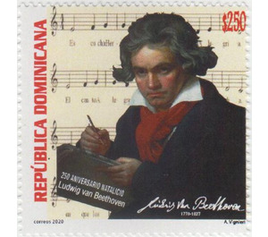 Ludwig van Beethoven, Composer, 250th Anniversary of Birth - Caribbean / Dominican Republic 2021