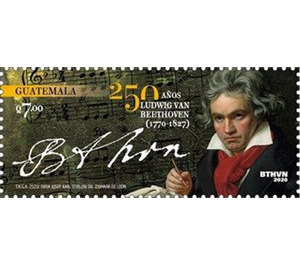 Ludwig van Beethoven, Composer, 250th Anniversary of Birth - Central America / Guatemala 2021