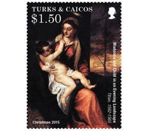 "Madonna and Child", by Titian (1562-1565) - Caribbean / Turks and Caicos Islands 2015 - 1.50