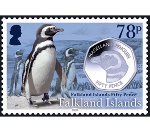 Magellan Penguin and Coin - South America / Falkland Islands 2020