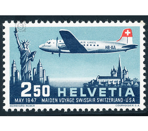 Maiden flight  - Switzerland 1947 - 250 Rappen