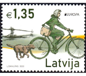 Mail Delivery by Bicycle - Latvia 2020 - 1.35 Euro