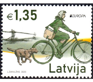 Mail Delivery by Bicycle - Latvia 2020 - 1.35 Euro