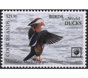 Mandarin Duck (Aix galericulata) - Polynesia / Cook Islands 2020 - 29.90