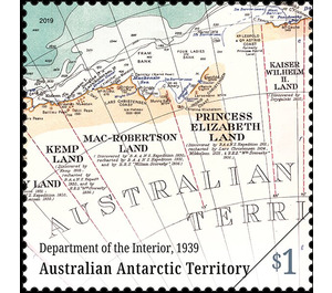 Map by the Department of Interior, 1939 - Australian Antarctic Territory 2019 - 1