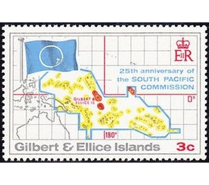 Map of South Pacific - Micronesia / Gilbert and Ellice Islands 1972 - 3