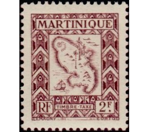 Map of the Island - Caribbean / Martinique 1947 - 2