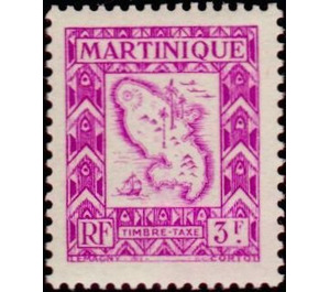Map of the island - Caribbean / Martinique 1947 - 3