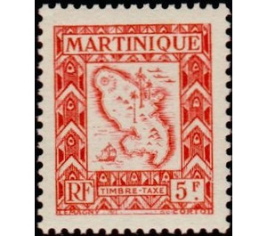 Map of the island - Caribbean / Martinique 1947 - 5