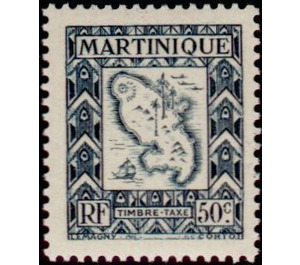 Map of the island - Caribbean / Martinique 1947 - 50