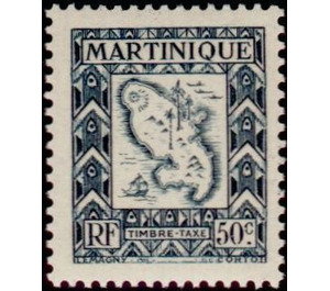 Map of the island - Caribbean / Martinique 1947 - 50