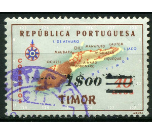 Map of Timor - Timor 1960 - 1
