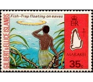 Marakei Atoll: Fish trap floating on the waves - Micronesia / Gilbert and Ellice Islands 1975 - 35