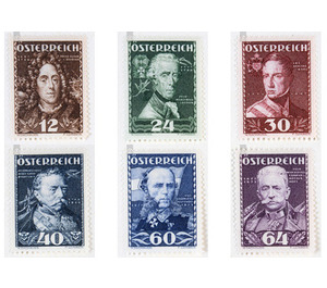 Military leaders  - Austria / I. Republic of Austria 1935 Set