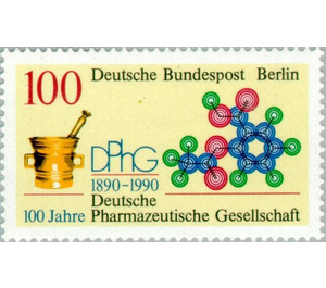 Mortar, formula computer image (aspirin), DPhG Emblem - Germany / Berlin 1990 - 100