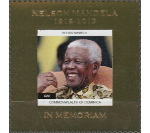 Nelson Mandela - golden stamp - Caribbean / Dominica 2014 - 20