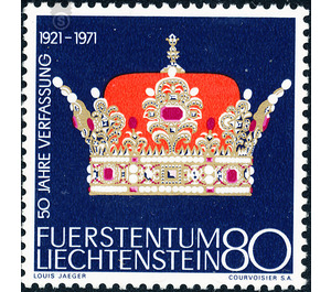 New constitution  - Liechtenstein 1971 - 80 Rappen