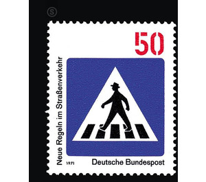 New rules in road traffic (1)  - Germany / Federal Republic of Germany 1971 - 50 Pfennig