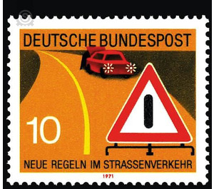 New rules in road traffic (2)  - Germany / Federal Republic of Germany 1971 - 10 Pfennig