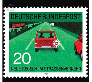 New rules in road traffic (2)  - Germany / Federal Republic of Germany 1971 - 20 Pfennig