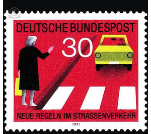 New rules in road traffic (2)  - Germany / Federal Republic of Germany 1971 - 30 Pfennig