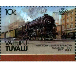 New York Central Railroad Class J3a 4-6-4 1937 USA - Polynesia / Tuvalu, Vaitupu 1987