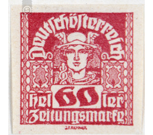 newspaper stamp  - Austria / Republic of German Austria / German-Austria 1920 - 60 Heller