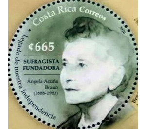 Ángela Acuña Braun(1888-1983), Lawyer and Suffragist - Central America / Costa Rica 2020