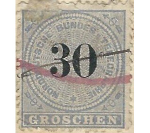 Number on rosette - Germany / Old German States / North German Confederation 1869 - 30
