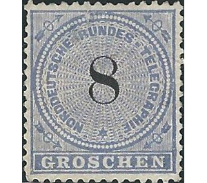 Number on rosette - Germany / Old German States / North German Confederation 1869 - 8