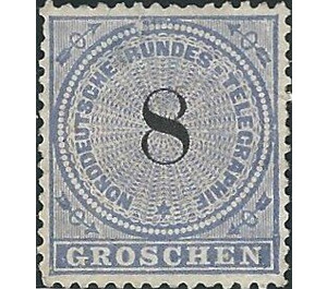 Number on rosette - Germany / Old German States / North German Confederation 1869 - 8