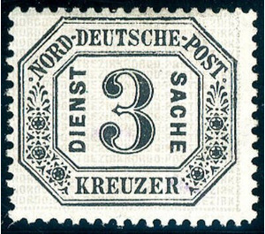 Numeral in frame - Germany / Old German States / North German Confederation 1870 - 3