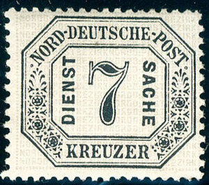 Numeral in frame - Germany / Old German States / North German Confederation 1870 - 7