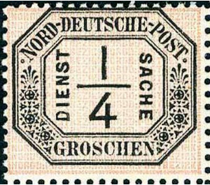 Numeral in frame - Germany / Old German States / North German Confederation 1870