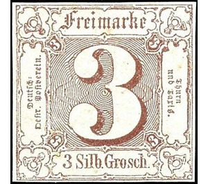 Numeral in square - Germany / Old German States / Thurn und Taxis 1861 - 3