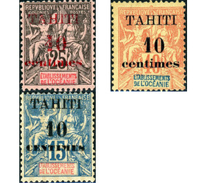 Oceanic Settlements stamps Overprinted - Polynesia / Tahiti 1903 Set