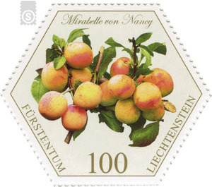 Old fruits: stone fruit - Mirabelle from Nancy  - Liechtenstein 2017 - 100 Rappen