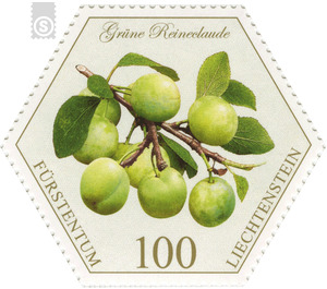 Old fruits: stone fruits - Green Reineclaude  - Liechtenstein 2017 - 100 Rappen