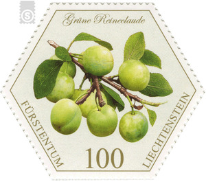 Old fruits: stone fruits - Green Reineclaude  - Liechtenstein 2017 - 100 Rappen