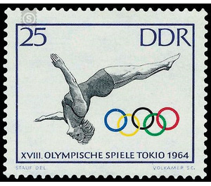 Olympic Summer Games, Tokio  - Germany / German Democratic Republic 1964 - 25 Pfennig