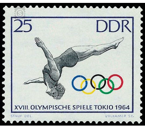 Olympic Summer Games, Tokio  - Germany / German Democratic Republic 1964 - 25 Pfennig