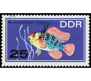 ornamental fish  - Germany / German Democratic Republic 1966 - 25 Pfennig