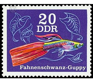 Ornamental fish: guppies (Poecilia reticulata)  - Germany / German Democratic Republic 1976 - 20 Pfennig